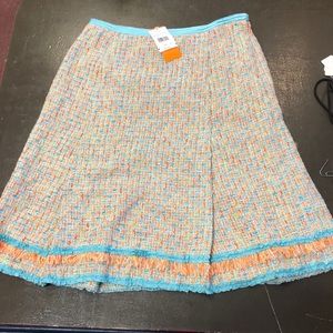NWT Cynthia Steffe skirt size 6 Aqua Orange Tweed